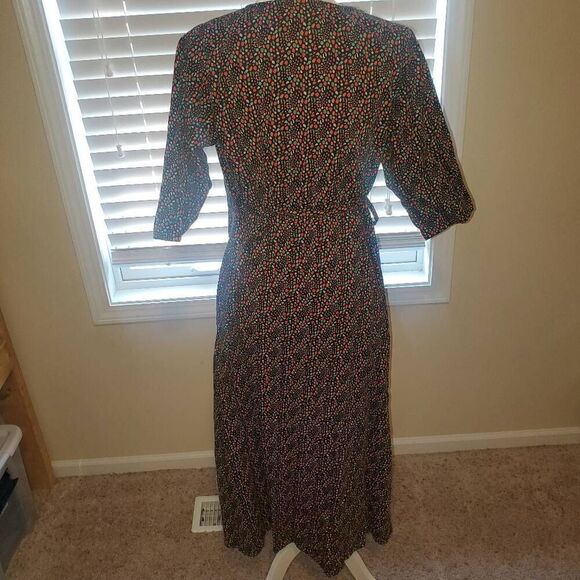 Mata Traders Multicolor Pebble Wrap 100% Cotton Dress- Size Large - Picture 7 of 11